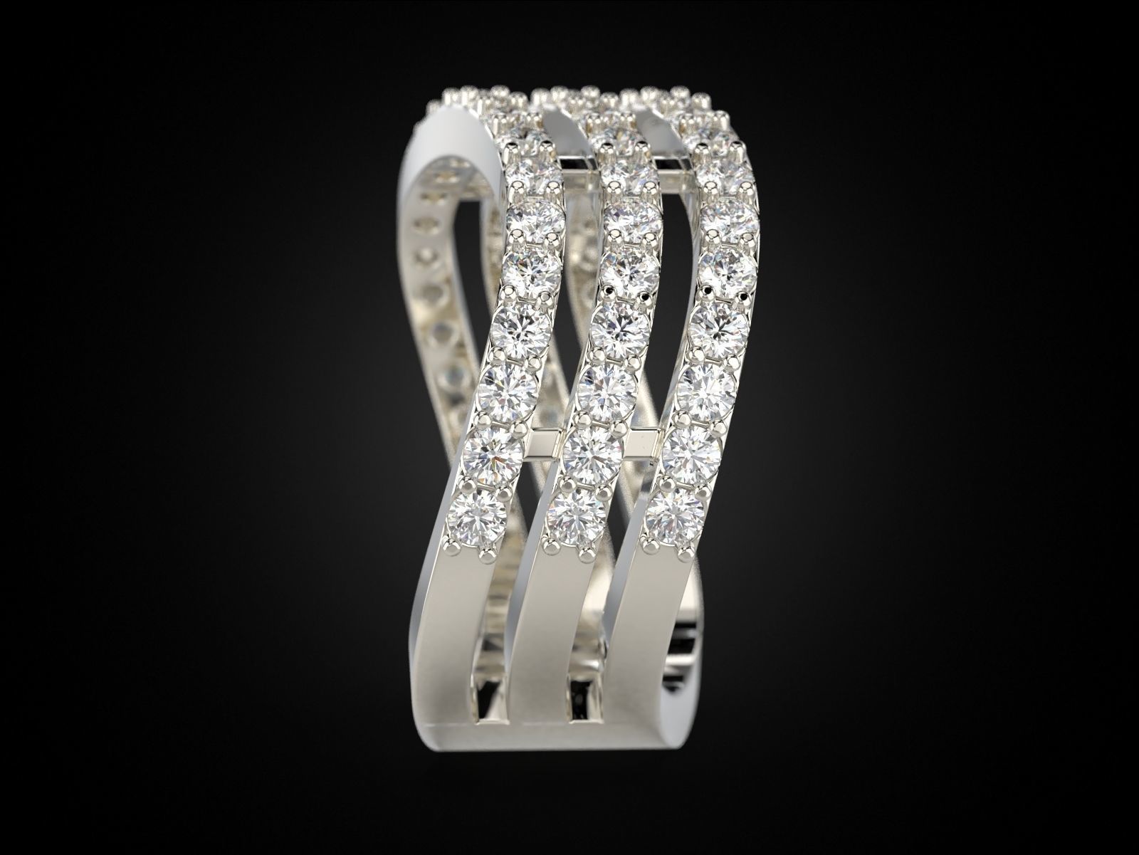 Ring three curves 3D print model_5