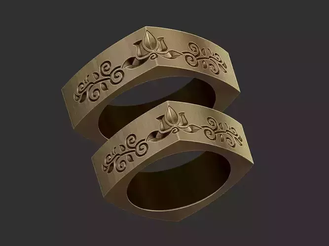 Flower Square Ring - Alianca Quadrada