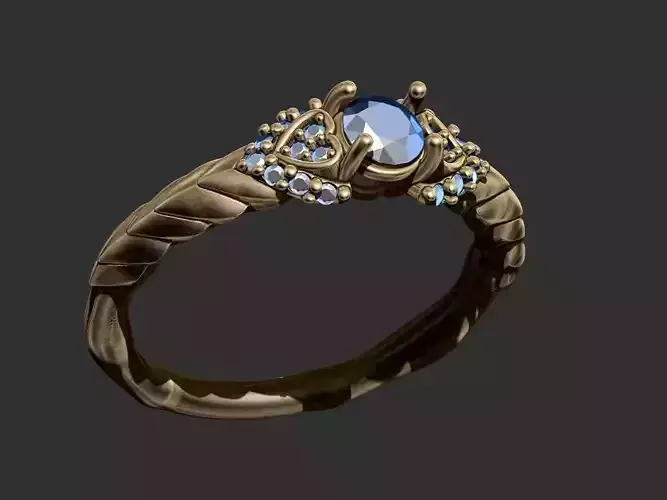Leaves with Diamonds Ring