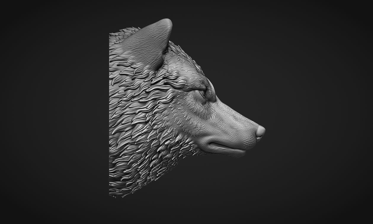 Wolf Head 3D print model_6