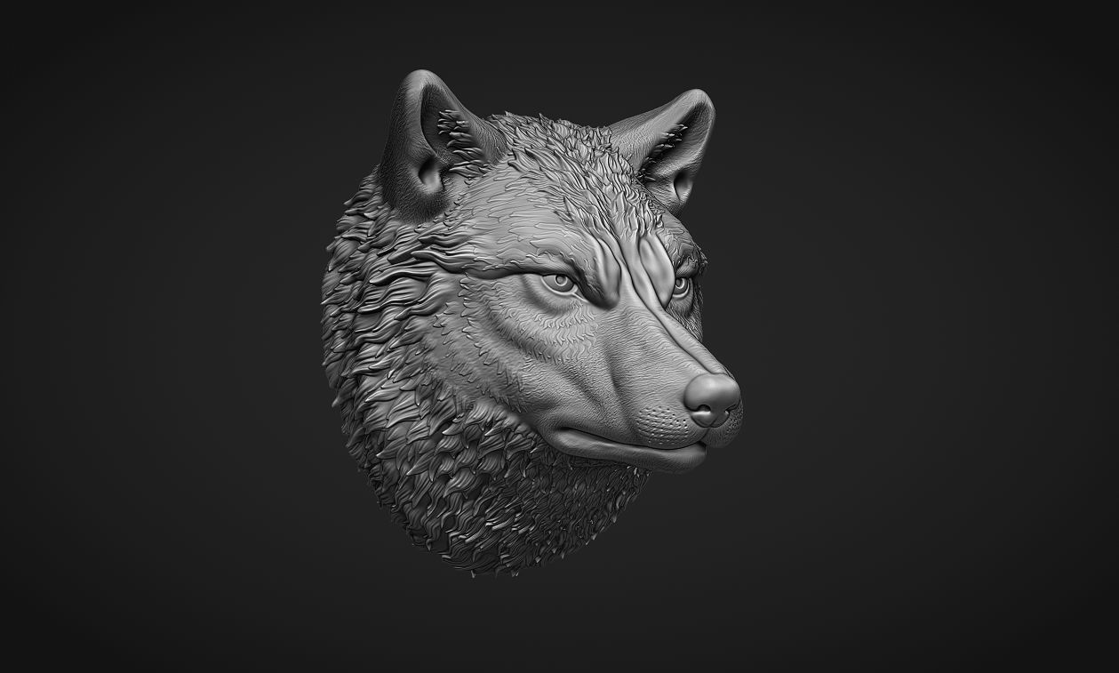Wolf Head 3D print model_5