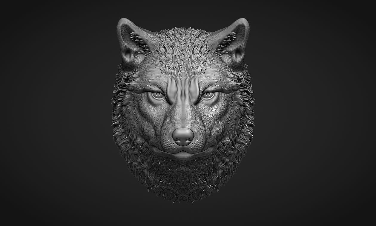 Wolf Head 3D print model_4