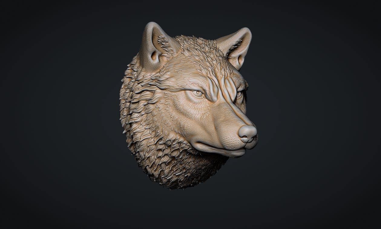 Wolf Head 3D print model_11