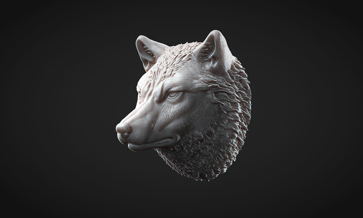 Wolf Head 3D print model_12