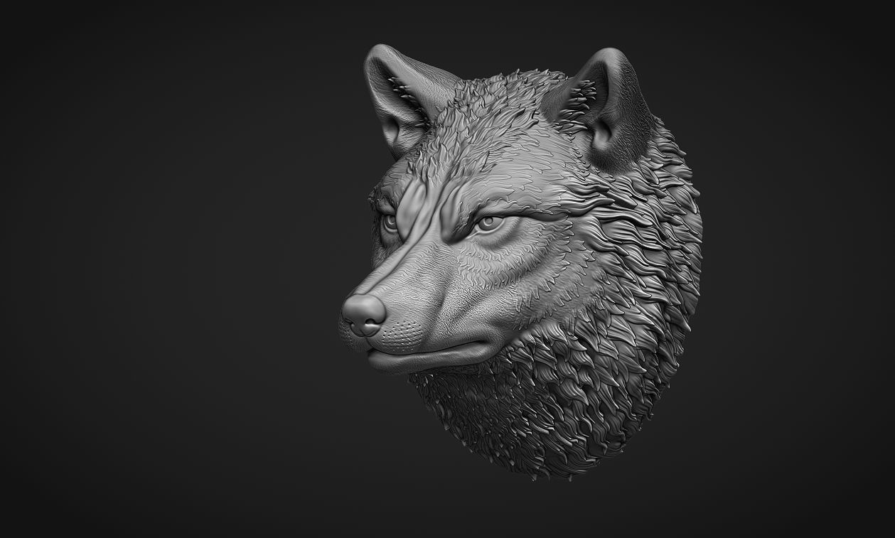 Wolf Head 3D print model_7