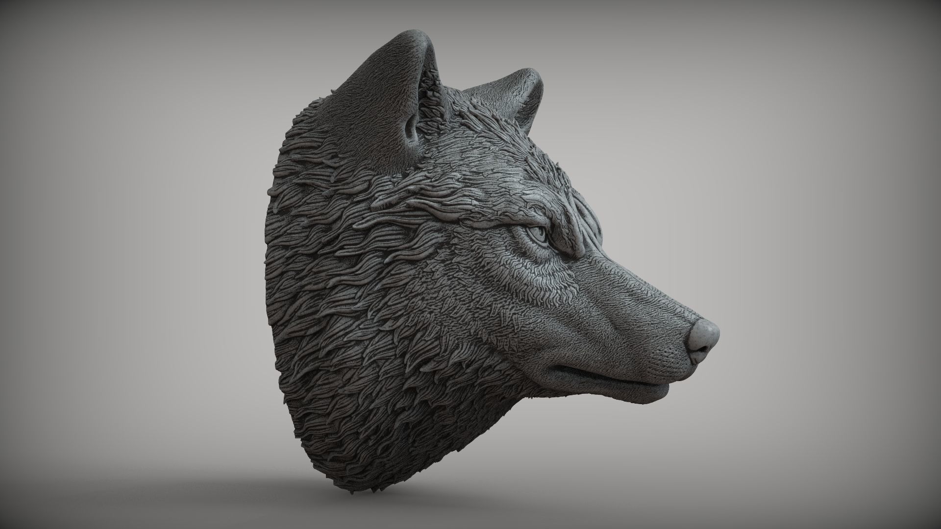 Wolf Head 3D print model_2