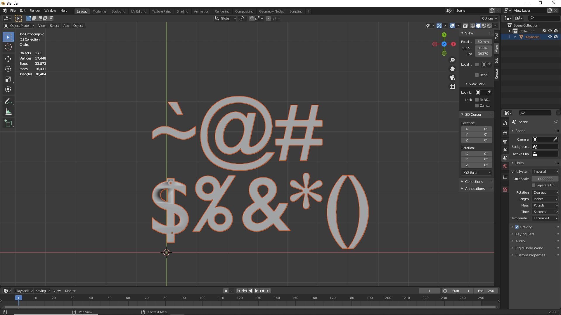 Keyboard Alphabet Numbers and Symbols 3D print model_13