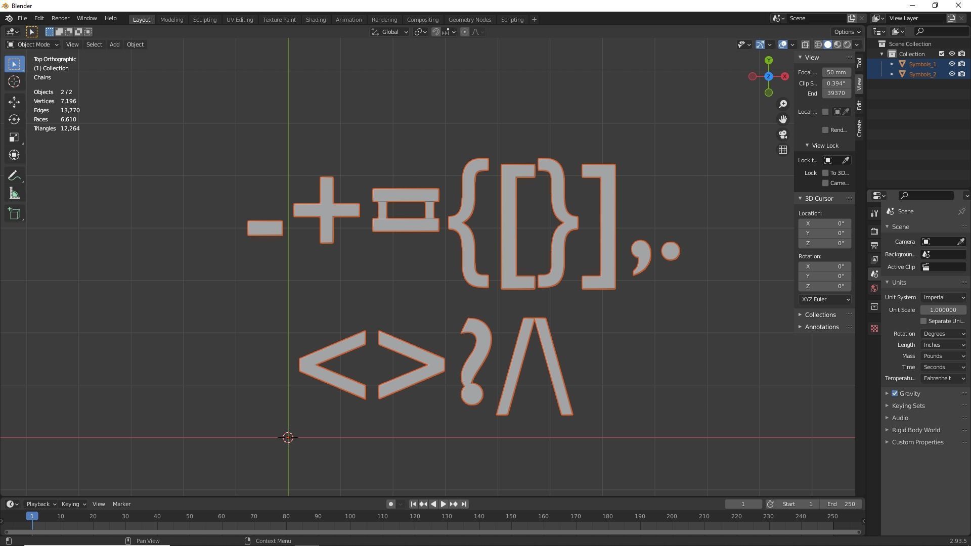 Keyboard Alphabet Numbers and Symbols 3D print model_14