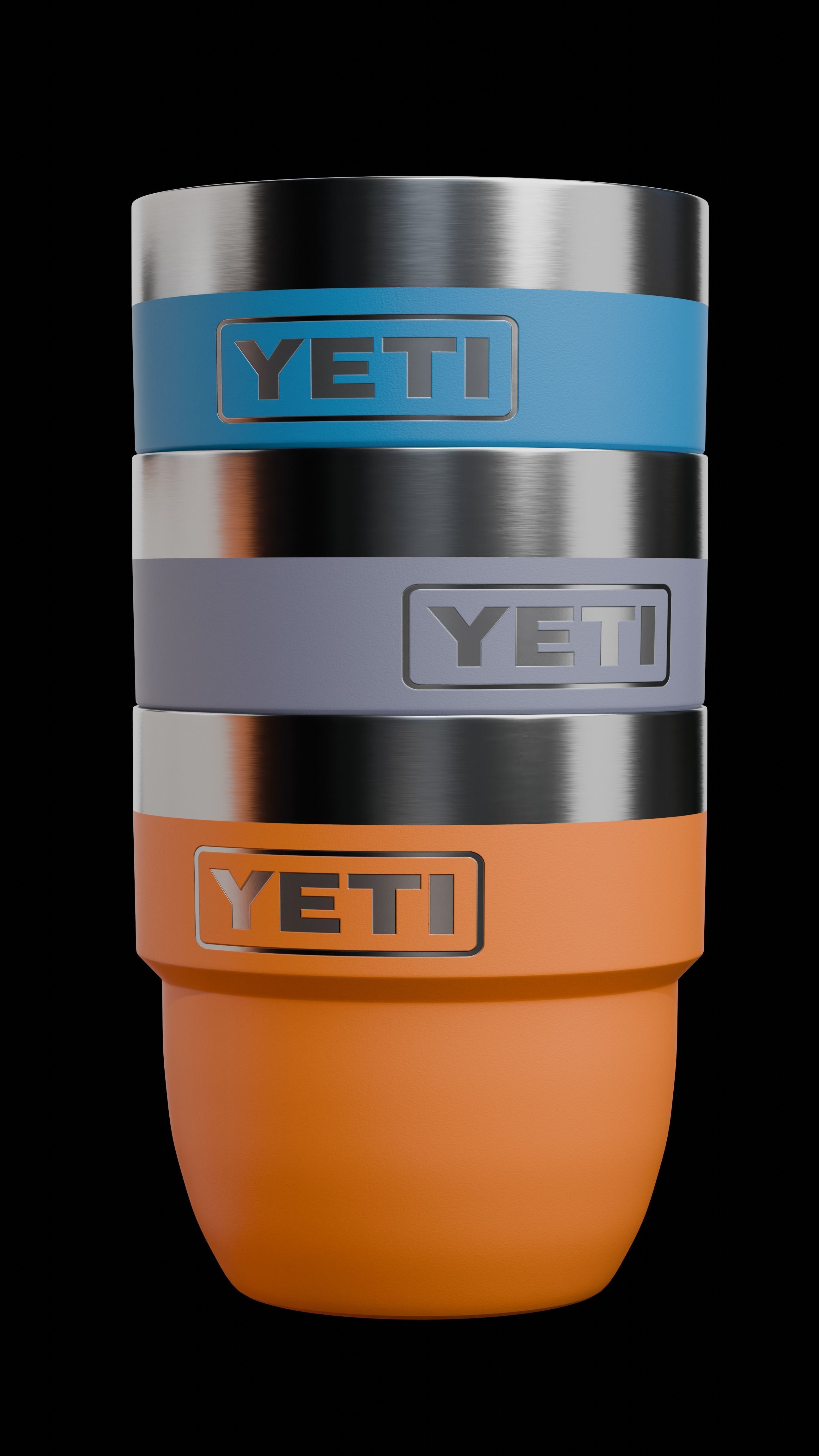 Yeti Rambler 4 oz Stackable Cups  Low-poly 3D model_5