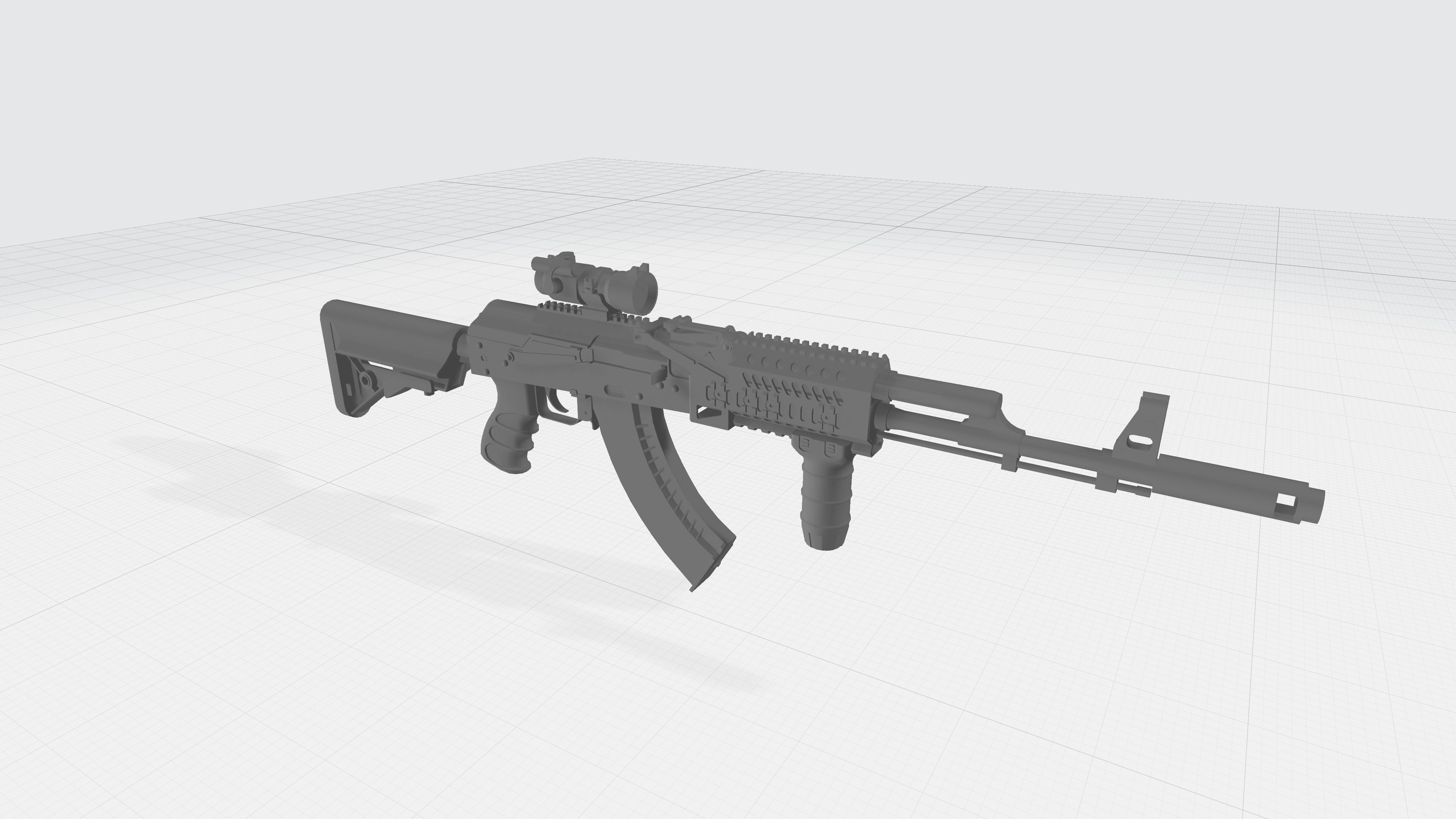 RIFLE 1 - AK47 Tactical Assault Rifle - 4K Game Ready Low-poly 3D model_6