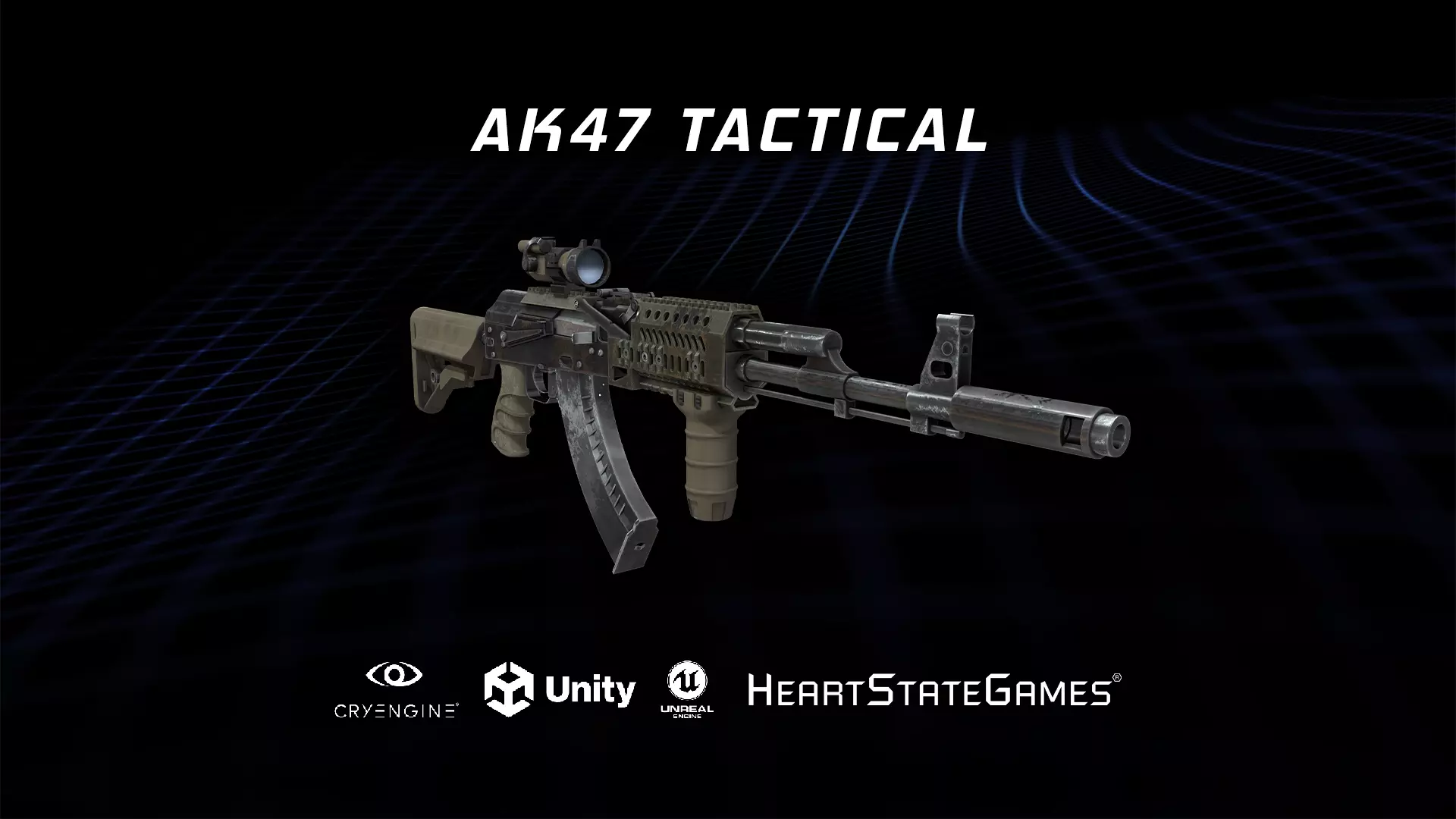 RIFLE 1 - AK47 Tactical Assault Rifle - 4K Game Ready Low-poly 3D model_0