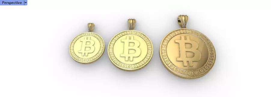 Bitcoin Light weight hollow pendant charm Jewelry 3D print model