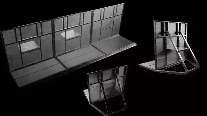 Crowd barrier-barricade 3d model PBR - Production Ready