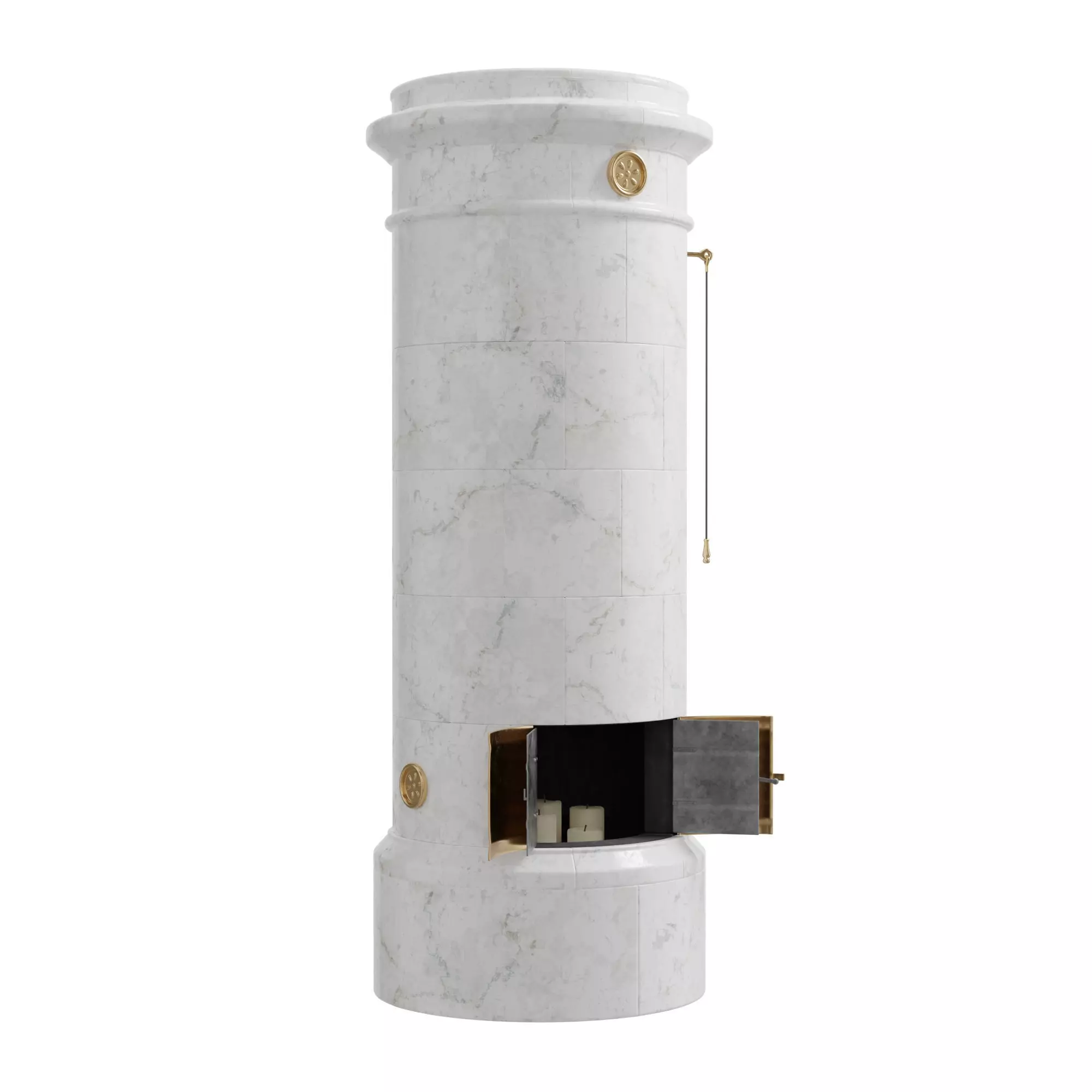 Ceramic tiled stove 3D model_0