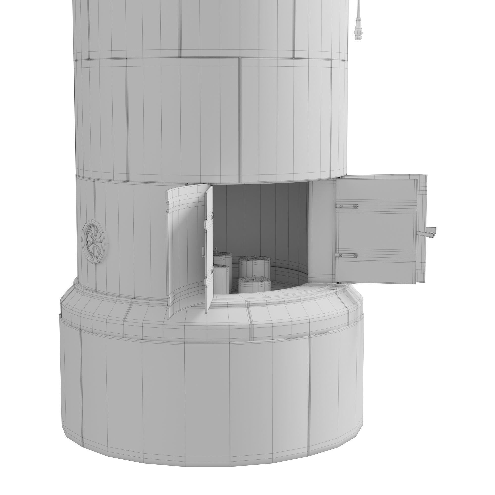 Ceramic tiled stove 3D model_11