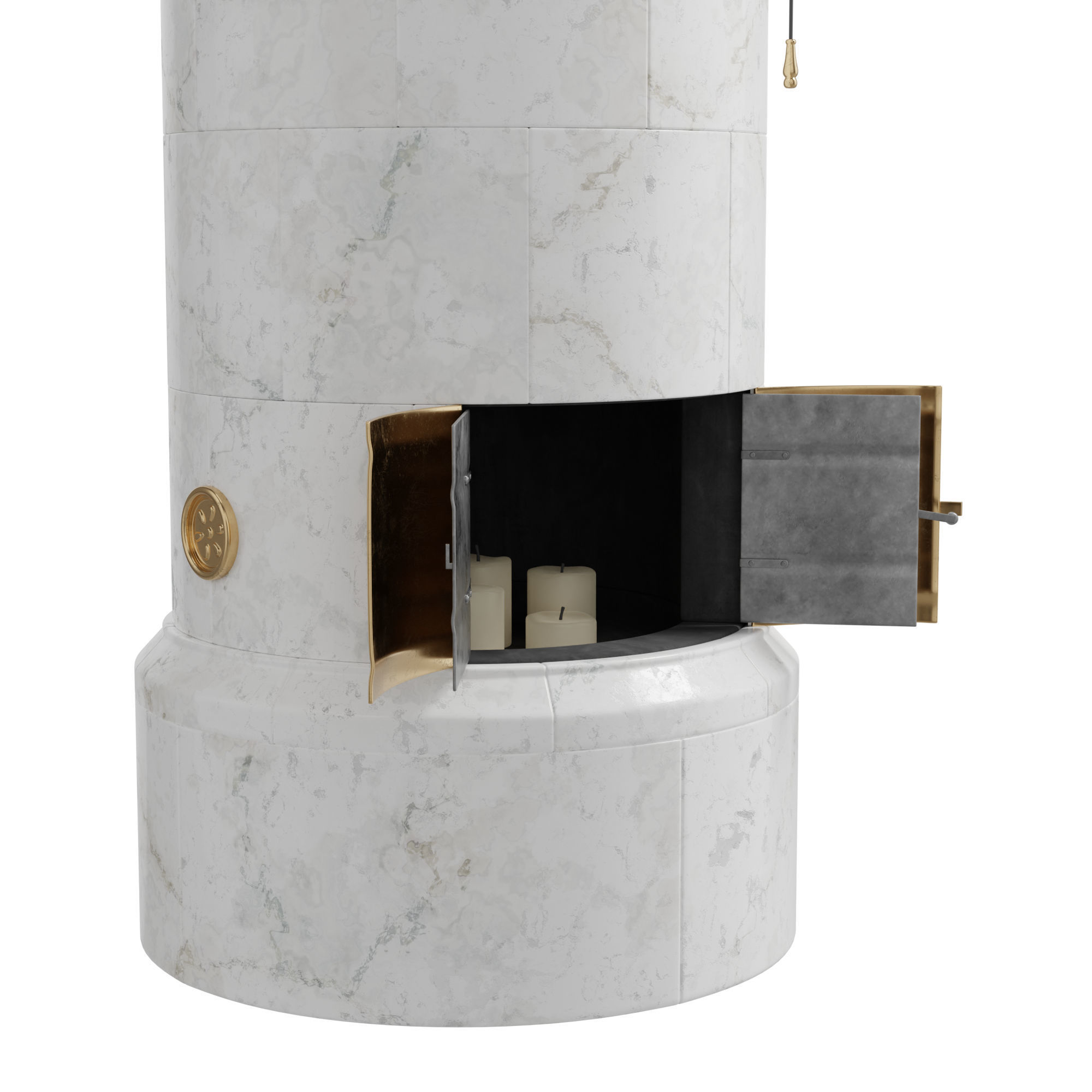Ceramic tiled stove 3D model_2