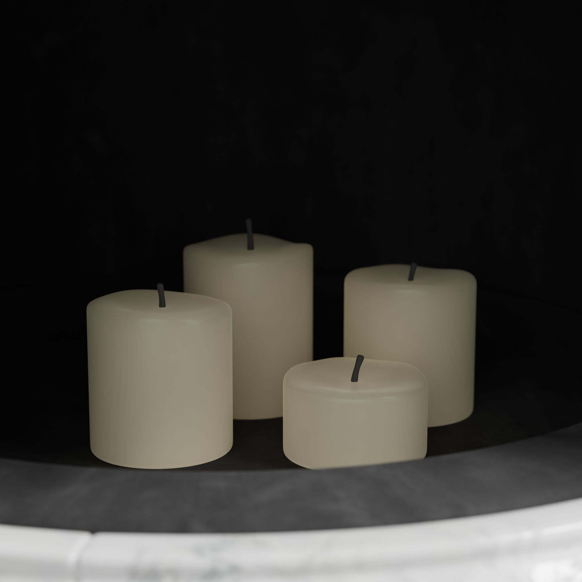 Ceramic tiled stove 3D model_4