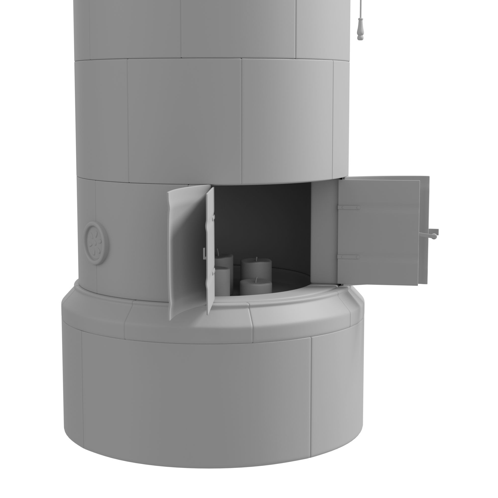 Ceramic tiled stove 3D model_7