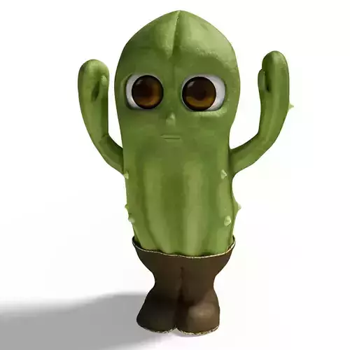 cactus character Low-poly 3D model