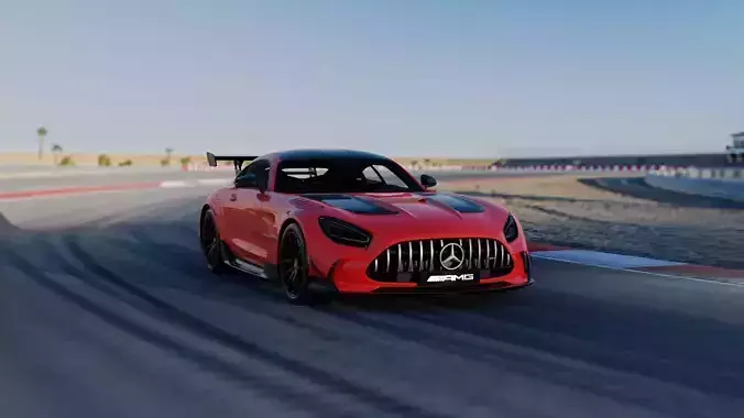 Rigged Mercedes Benz AMG GT Black Series 3D model