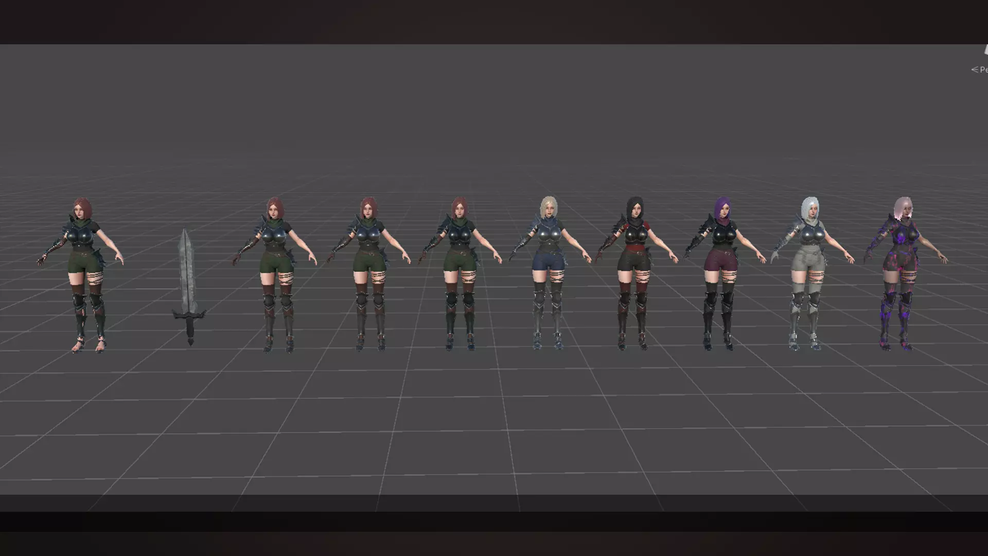 Warrior Girl Low-poly 3D model_15