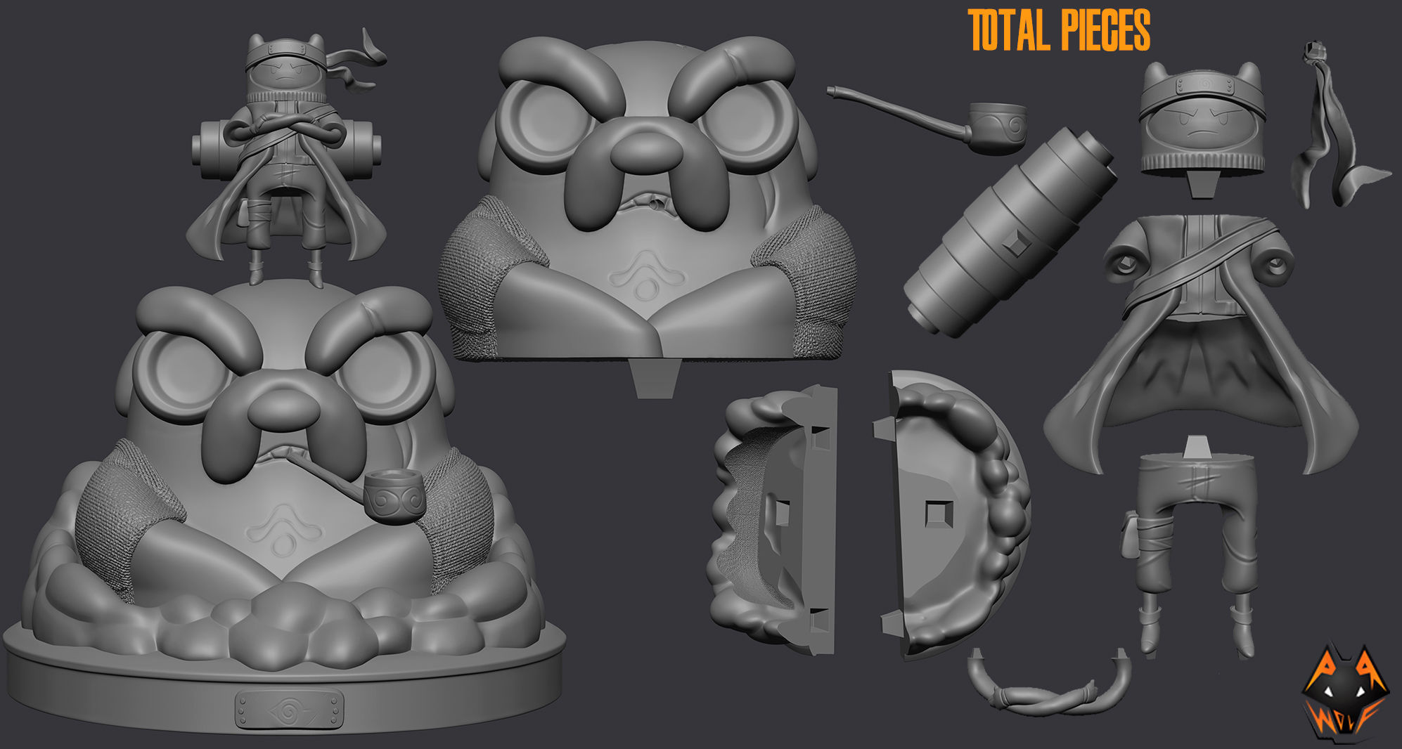 Finn and Jake Naruto version 3D print model_3