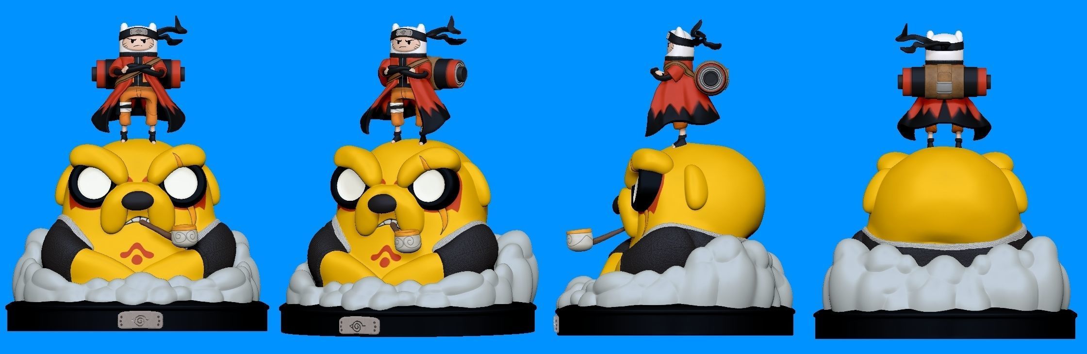 Finn and Jake Naruto version 3D print model_2