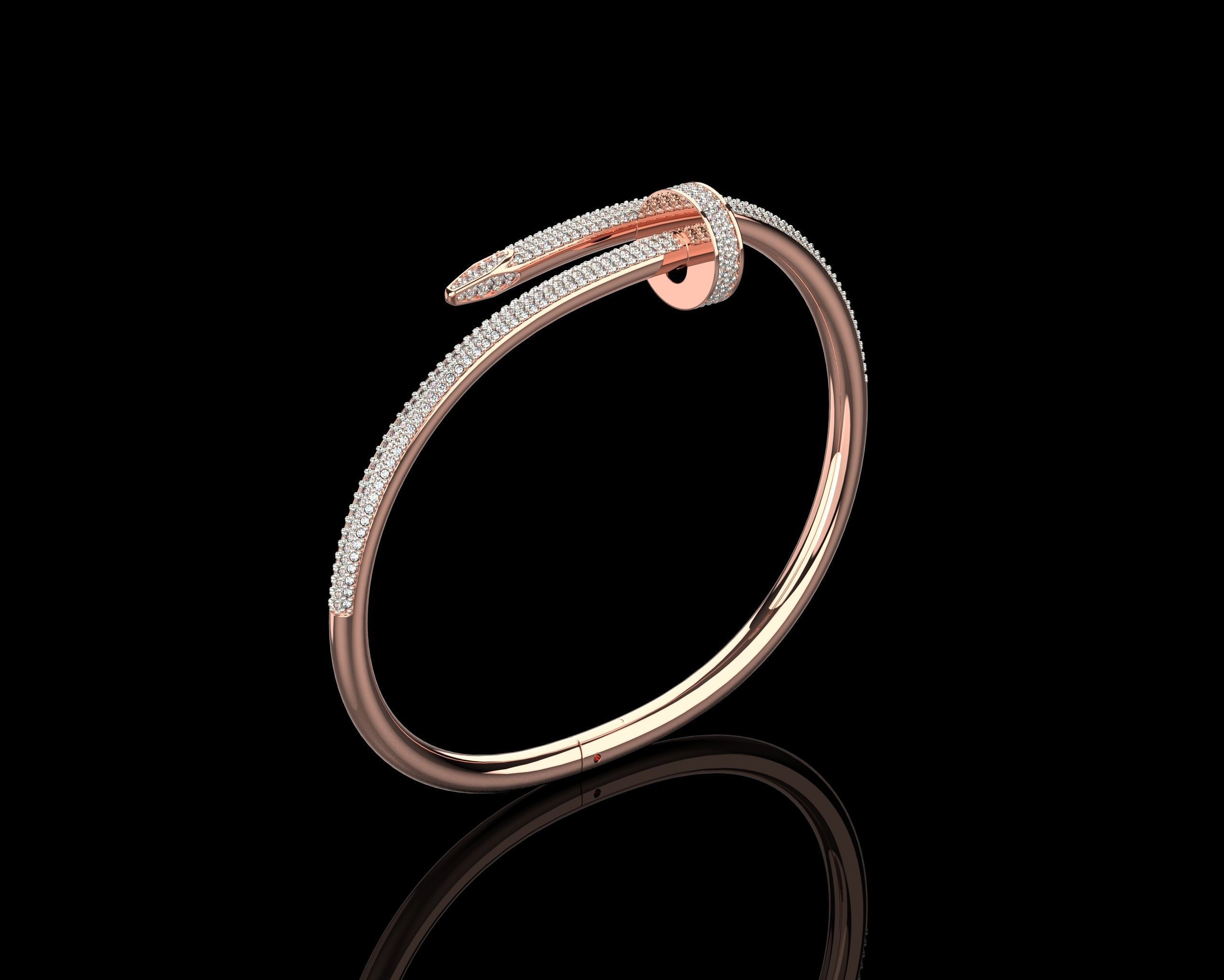 Juste un clou Bracelet 20 Size Full Diamonds N209 3D print model_15