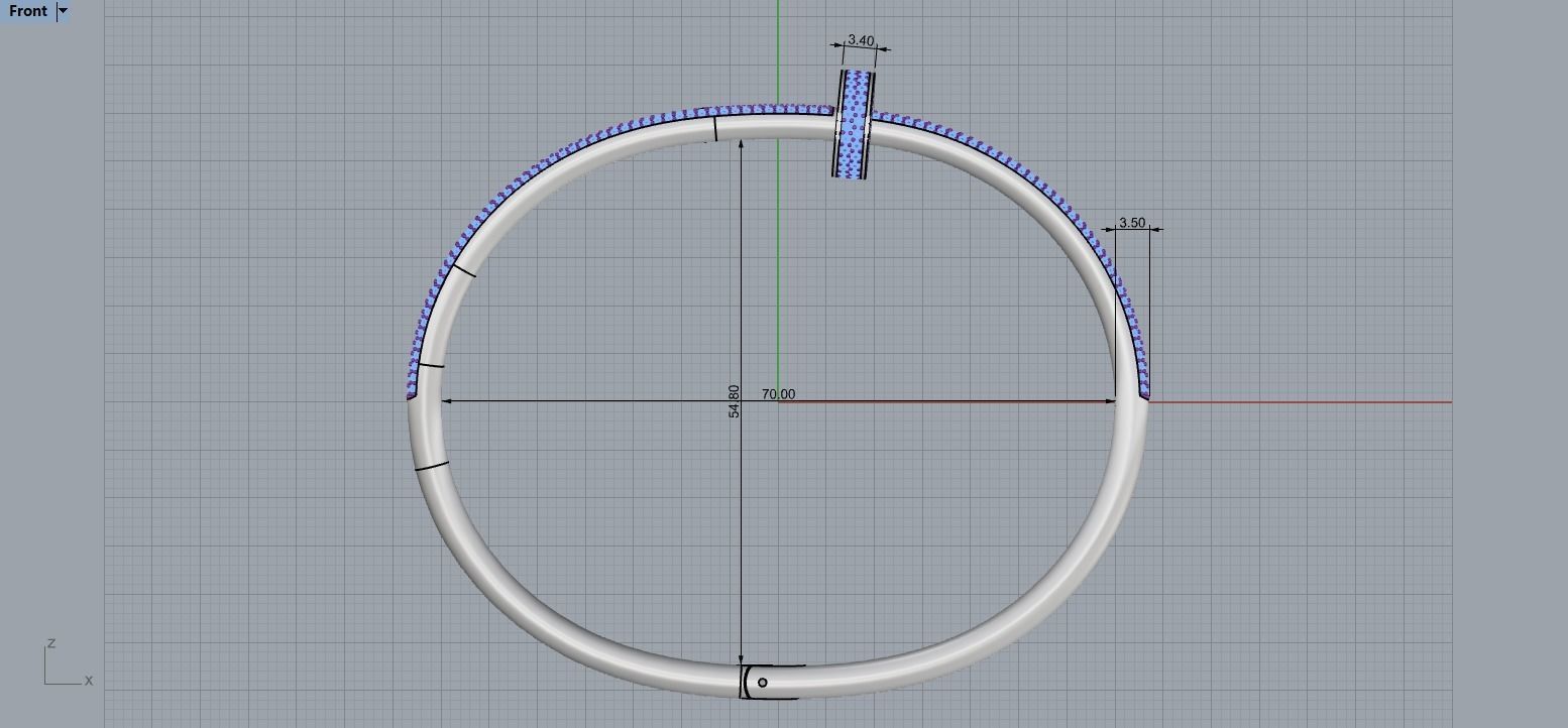 Juste un clou Bracelet 20 Size Full Diamonds N209 3D print model_7