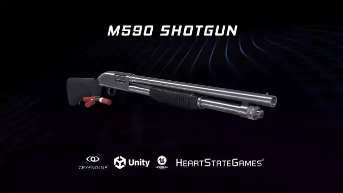 SHOTGUN 1 - M590 Shotgun - 4K Game Ready Low-poly 3D model