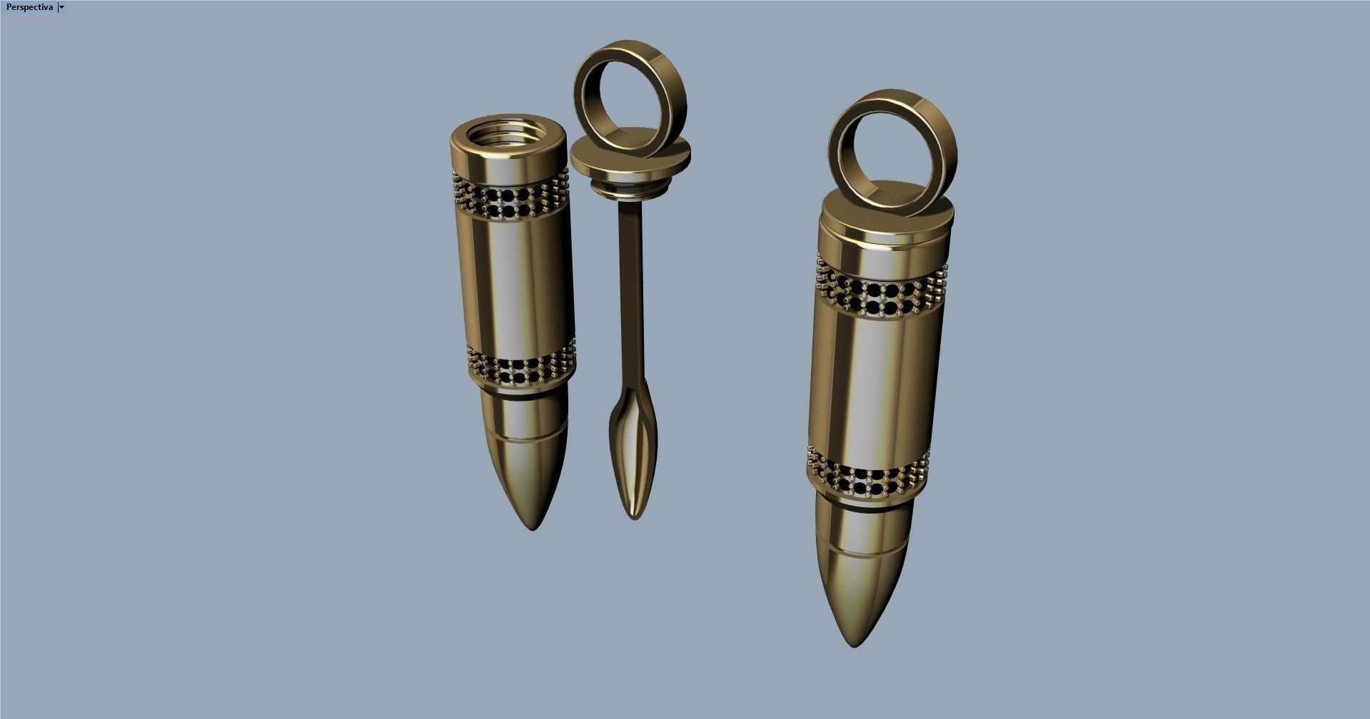 Bullet and spoon pendant 3D print model_2