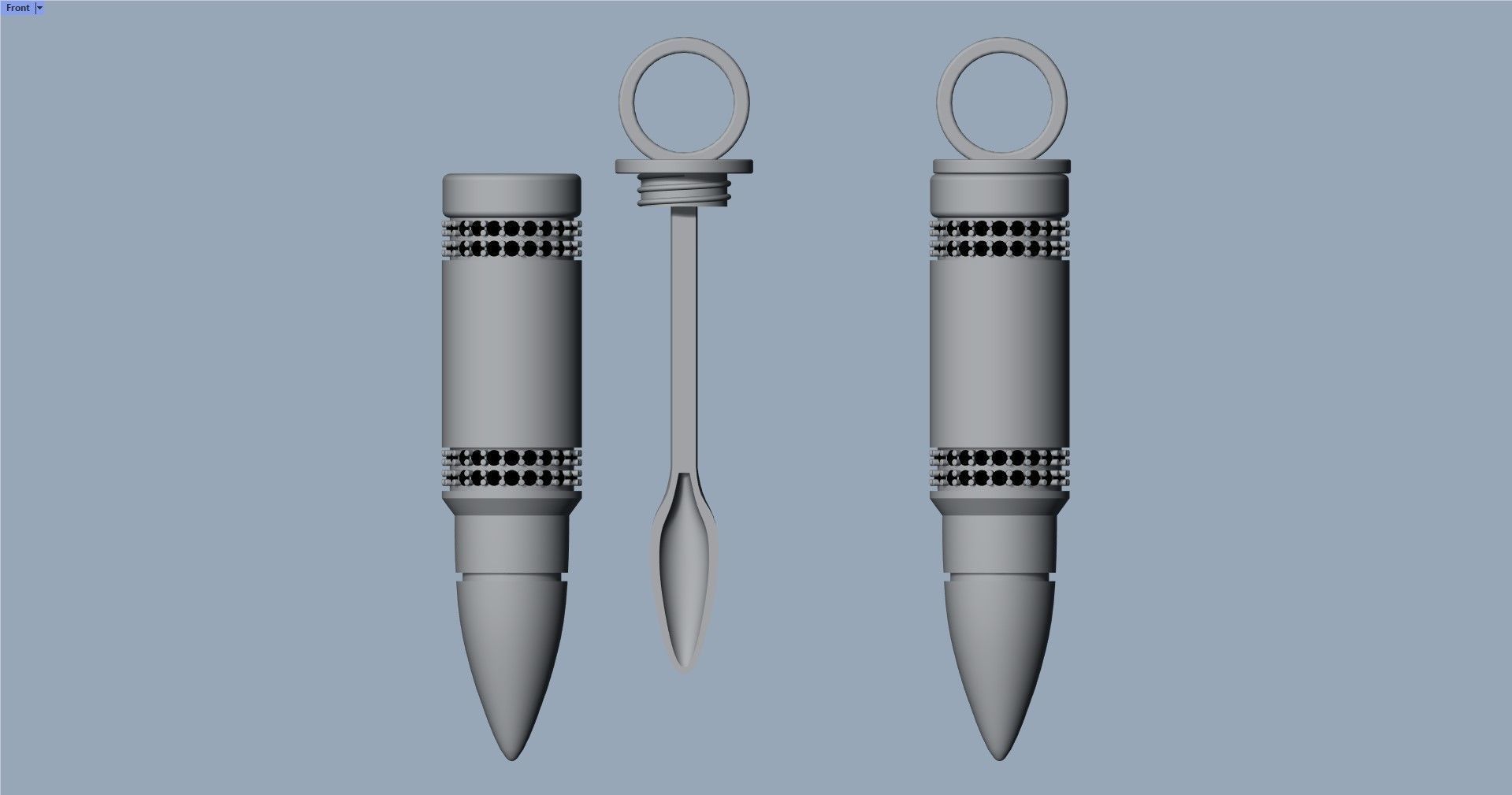 Bullet and spoon pendant 3D print model_1