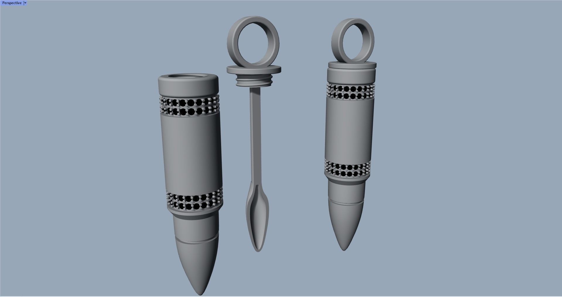 Bullet and spoon pendant 3D print model_5