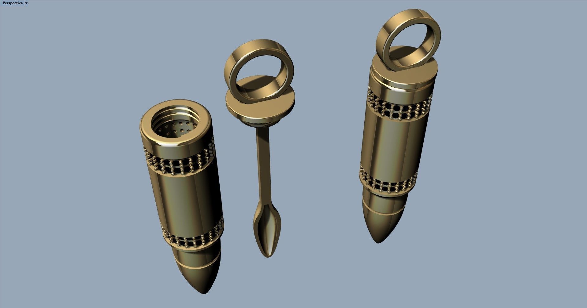 Bullet and spoon pendant 3D print model_4