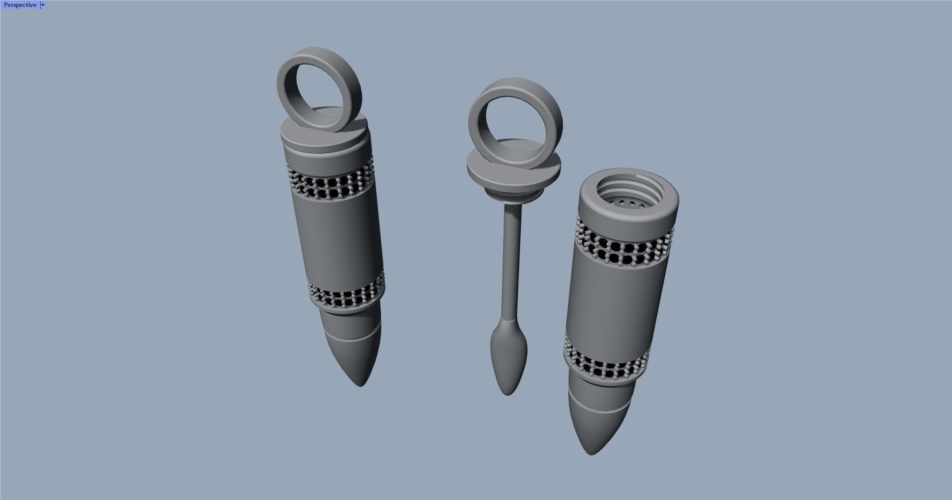 Bullet and spoon pendant 3D print model_6