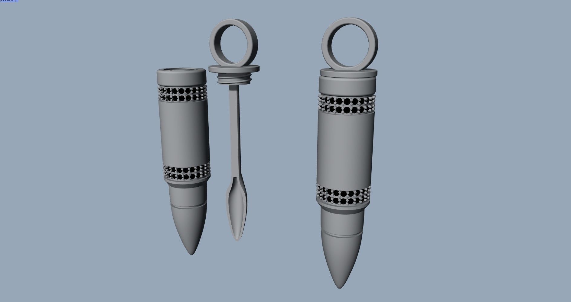 Bullet and spoon pendant 3D print model_3