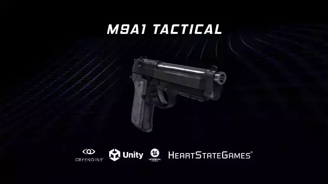 PISTOL 2 - Beretta M9A1 Pistol - 4K Game Ready Low-poly 3D model