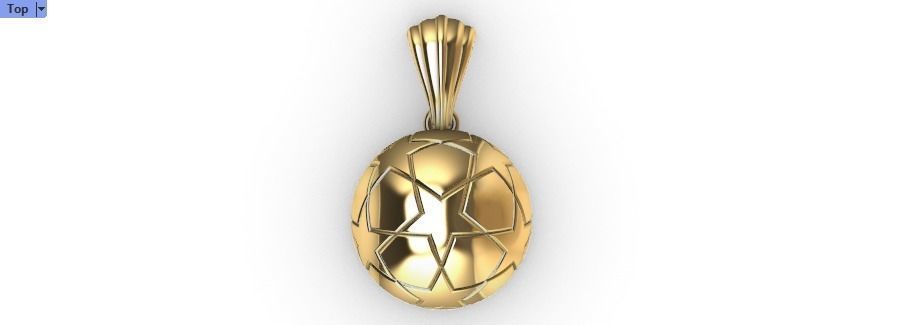 soccer ball Champions league star ball for finals Pendant 3D print model_14