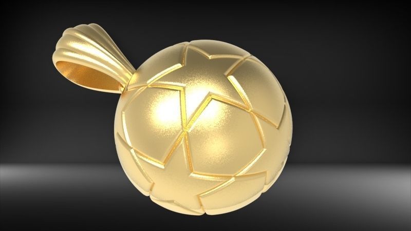 soccer ball Champions league star ball for finals Pendant 3D print model_5