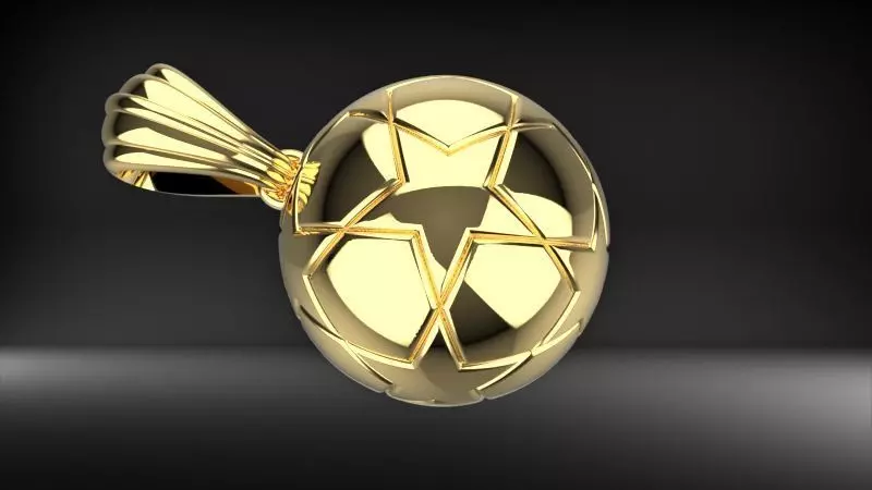 soccer ball Champions league star ball for finals Pendant 3D print model_0