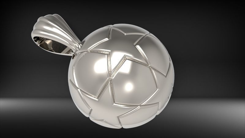 soccer ball Champions league star ball for finals Pendant 3D print model_1
