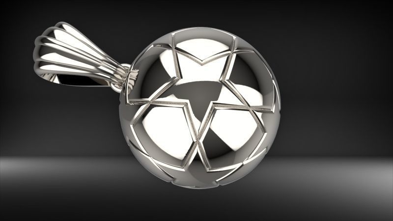 soccer ball Champions league star ball for finals Pendant 3D print model_4