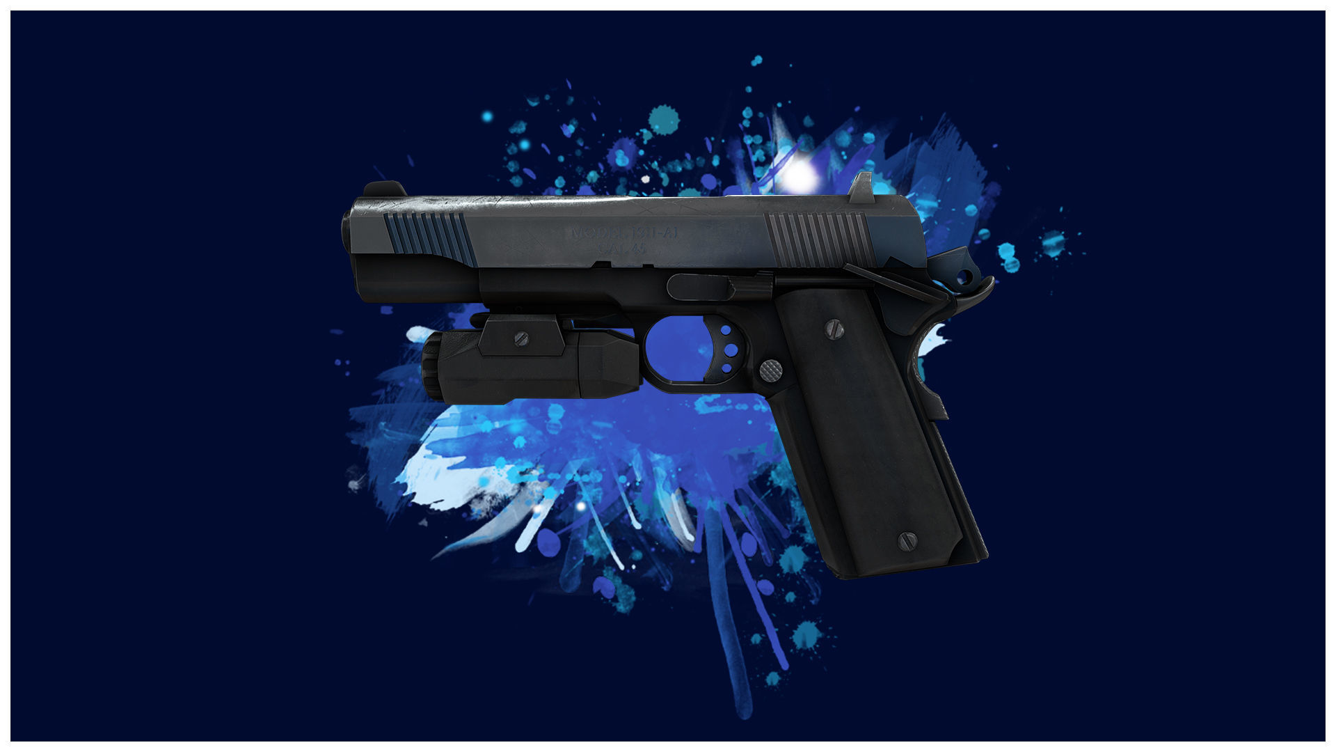 PISTOL 3 - M1911 Tactical Pistol - 4K Game Ready Low-poly 3D model_5