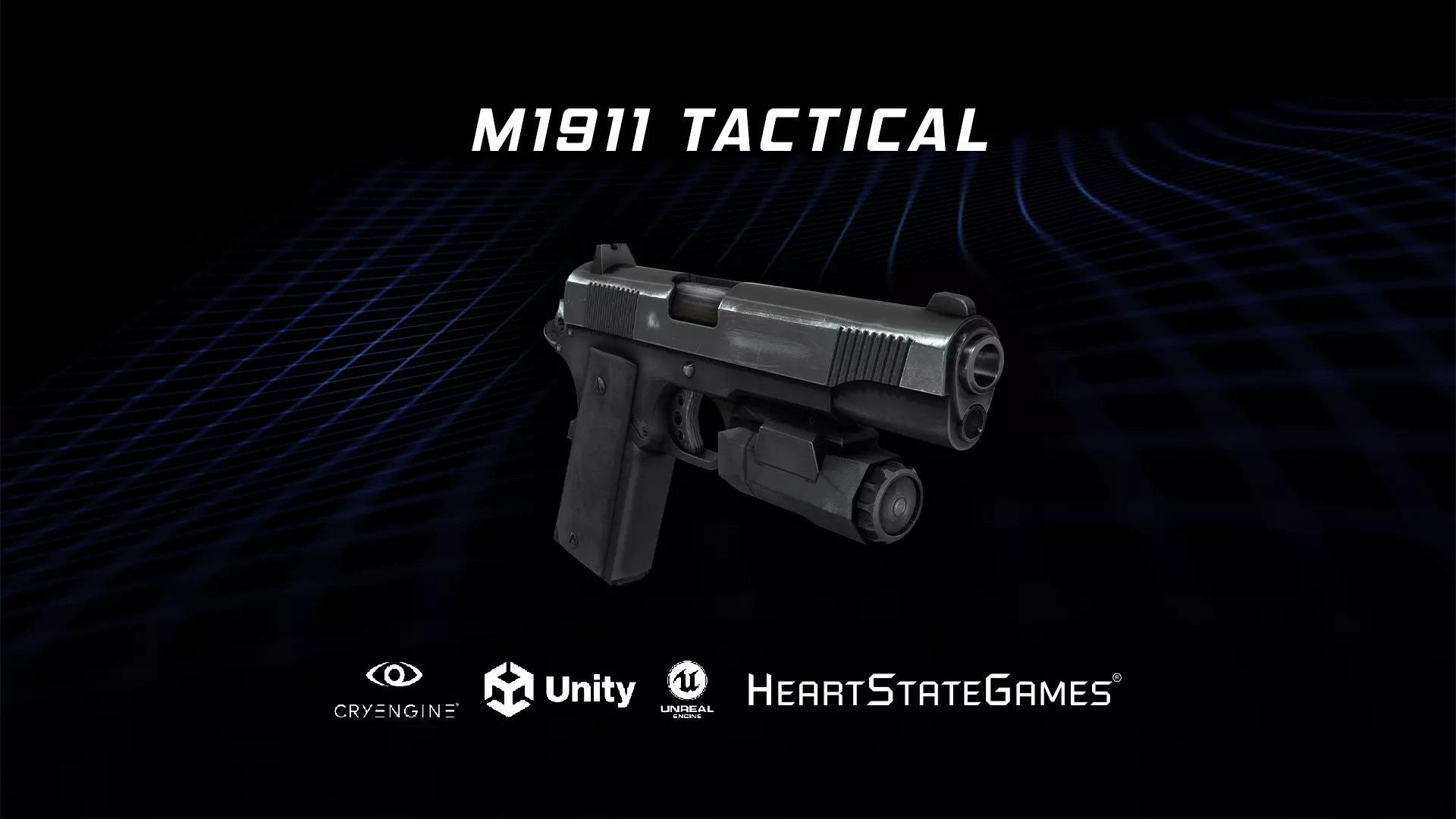 PISTOL 3 - M1911 Tactical Pistol - 4K Game Ready Low-poly 3D model_0