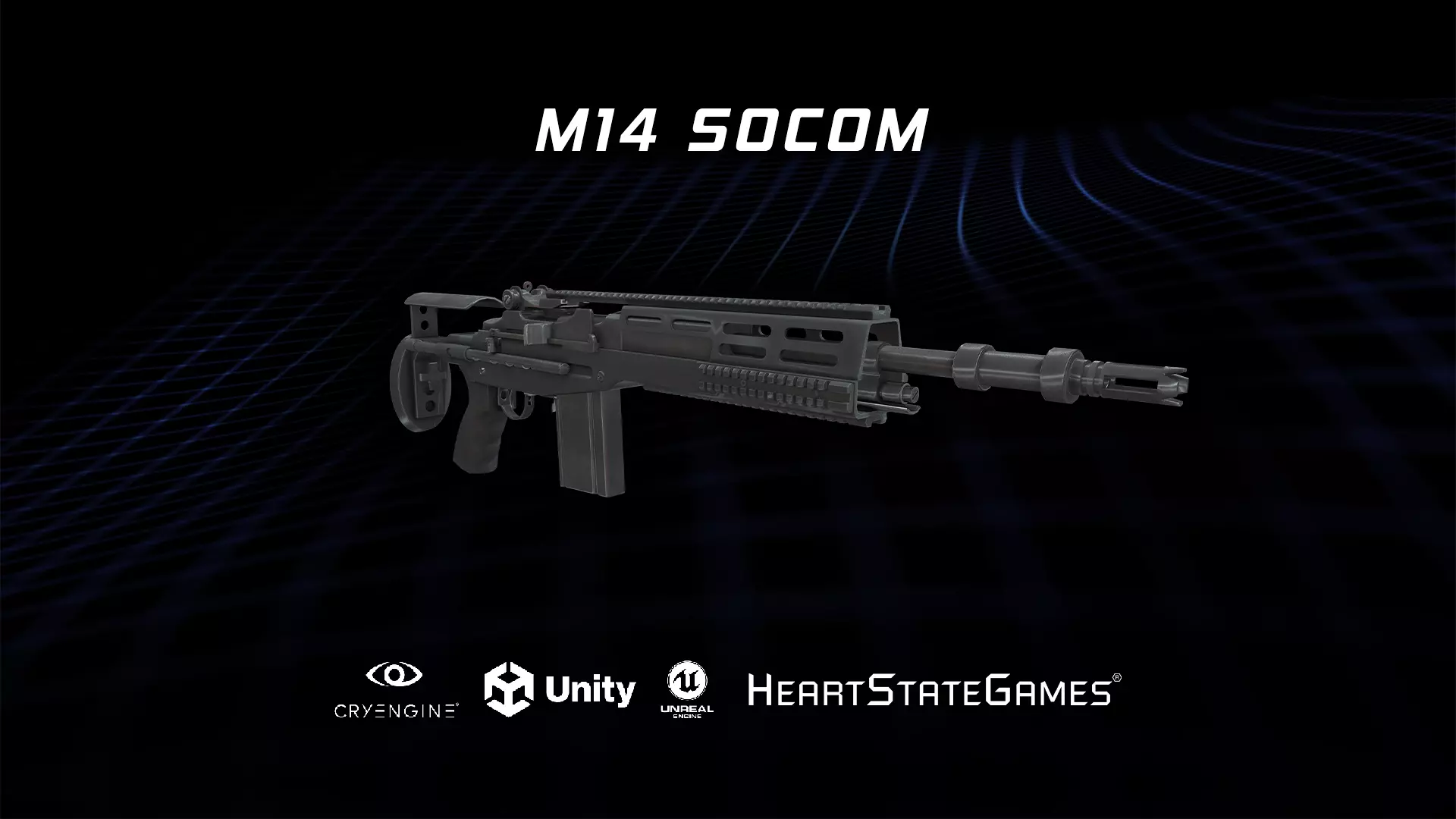 DMR 1 - M14 SOCOM Tactical Marksman Rifle - 4K Game Ready Low-poly 3D model_0