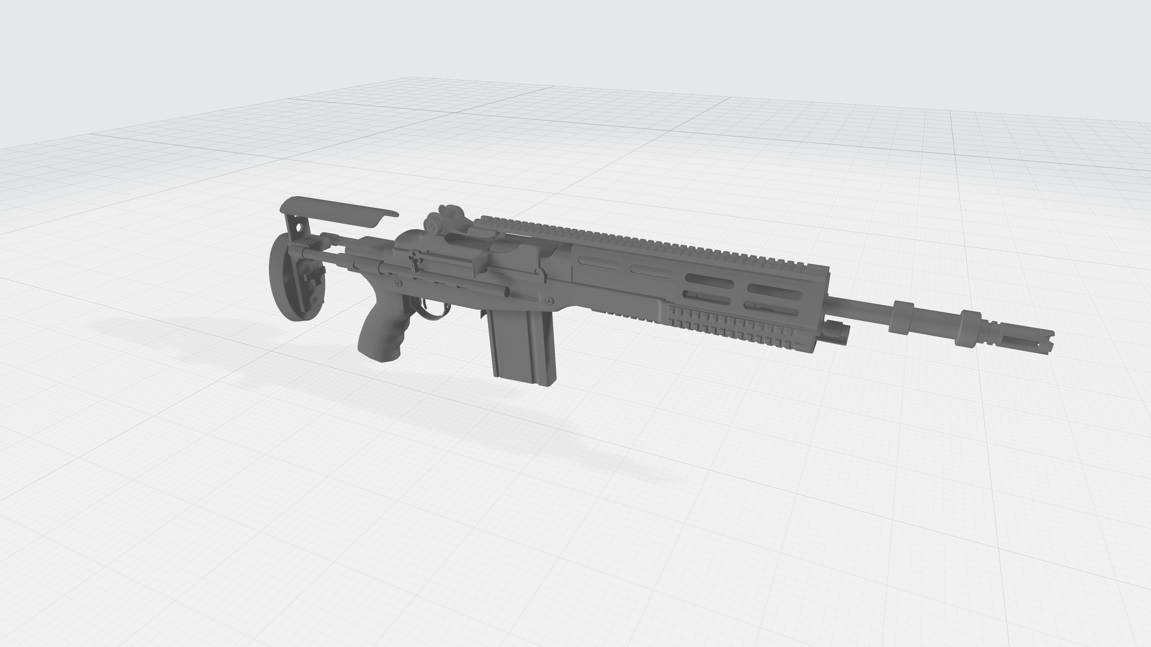 DMR 1 - M14 SOCOM Tactical Marksman Rifle - 4K Game Ready Low-poly 3D model_6