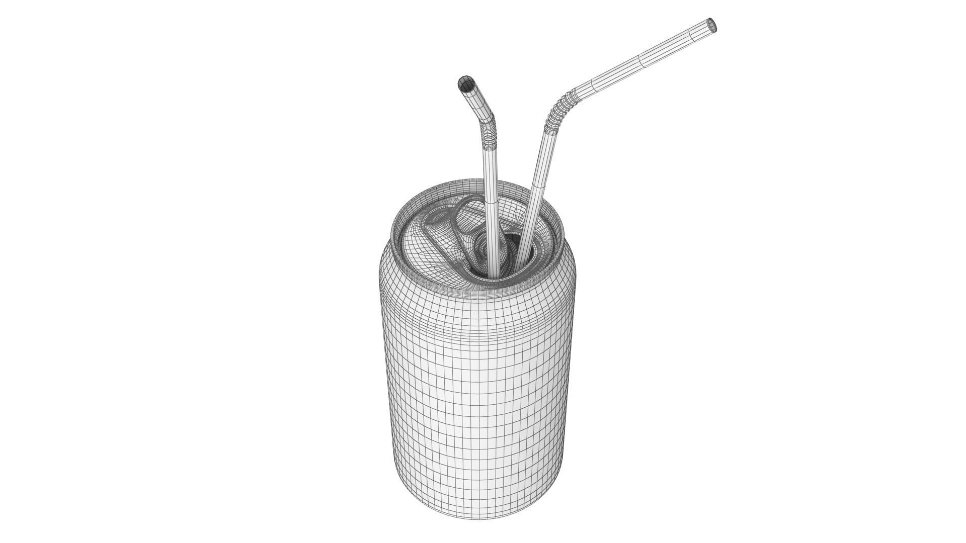 Cola Can - Open Low-poly 3D model_7