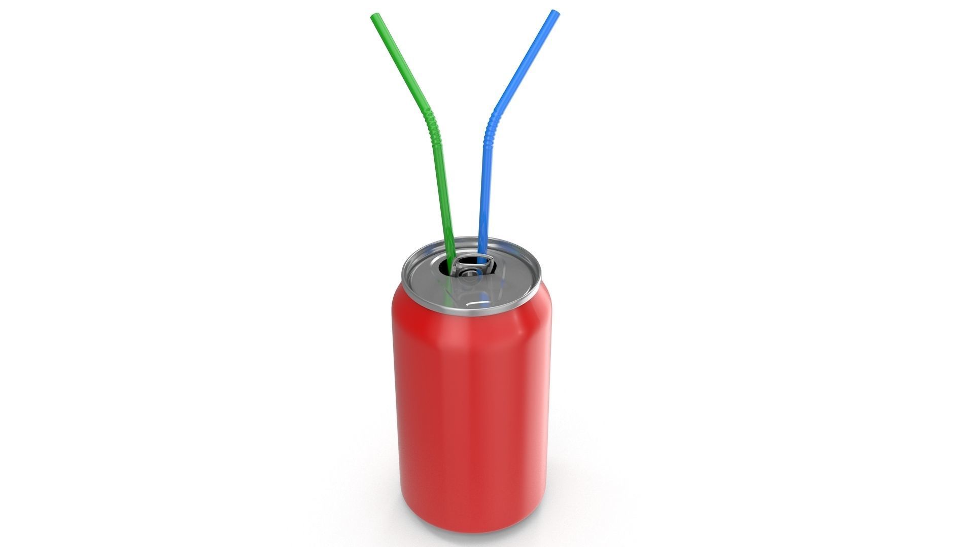 Cola Can - Open Low-poly 3D model_3