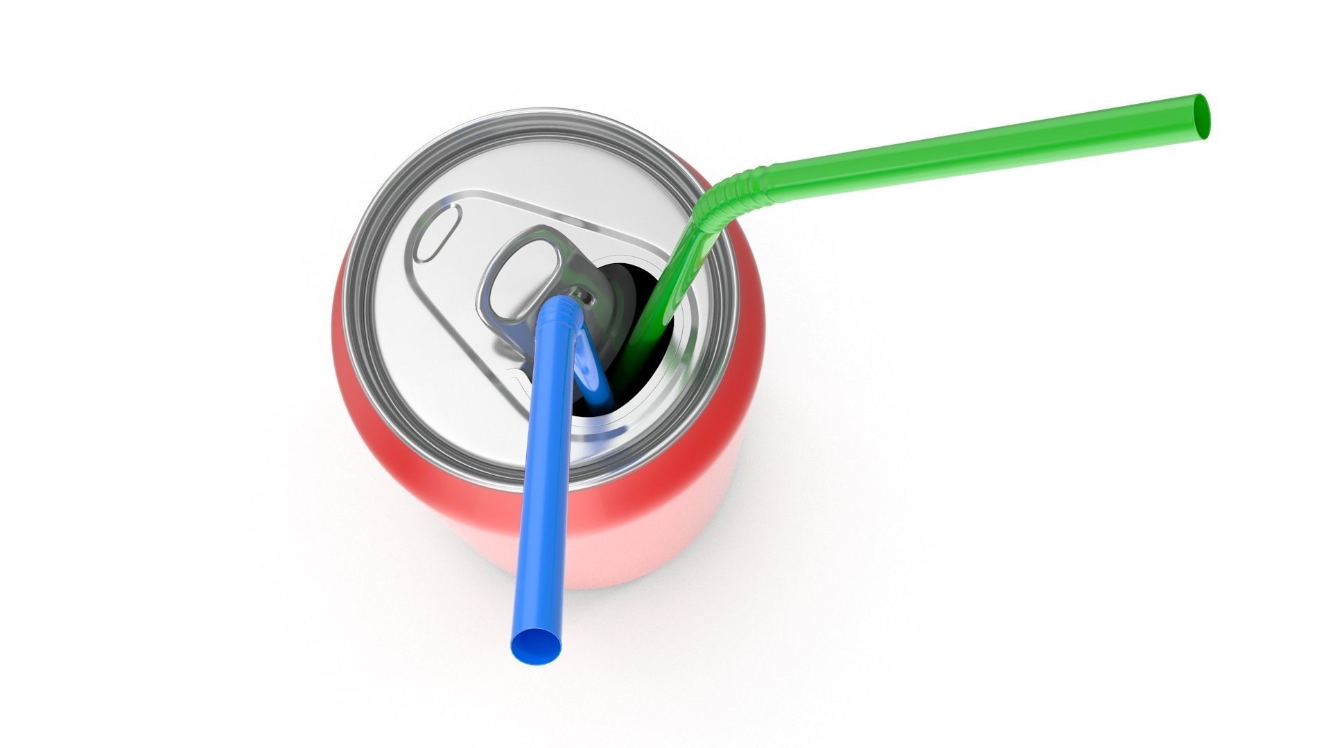 Cola Can - Open Low-poly 3D model_4