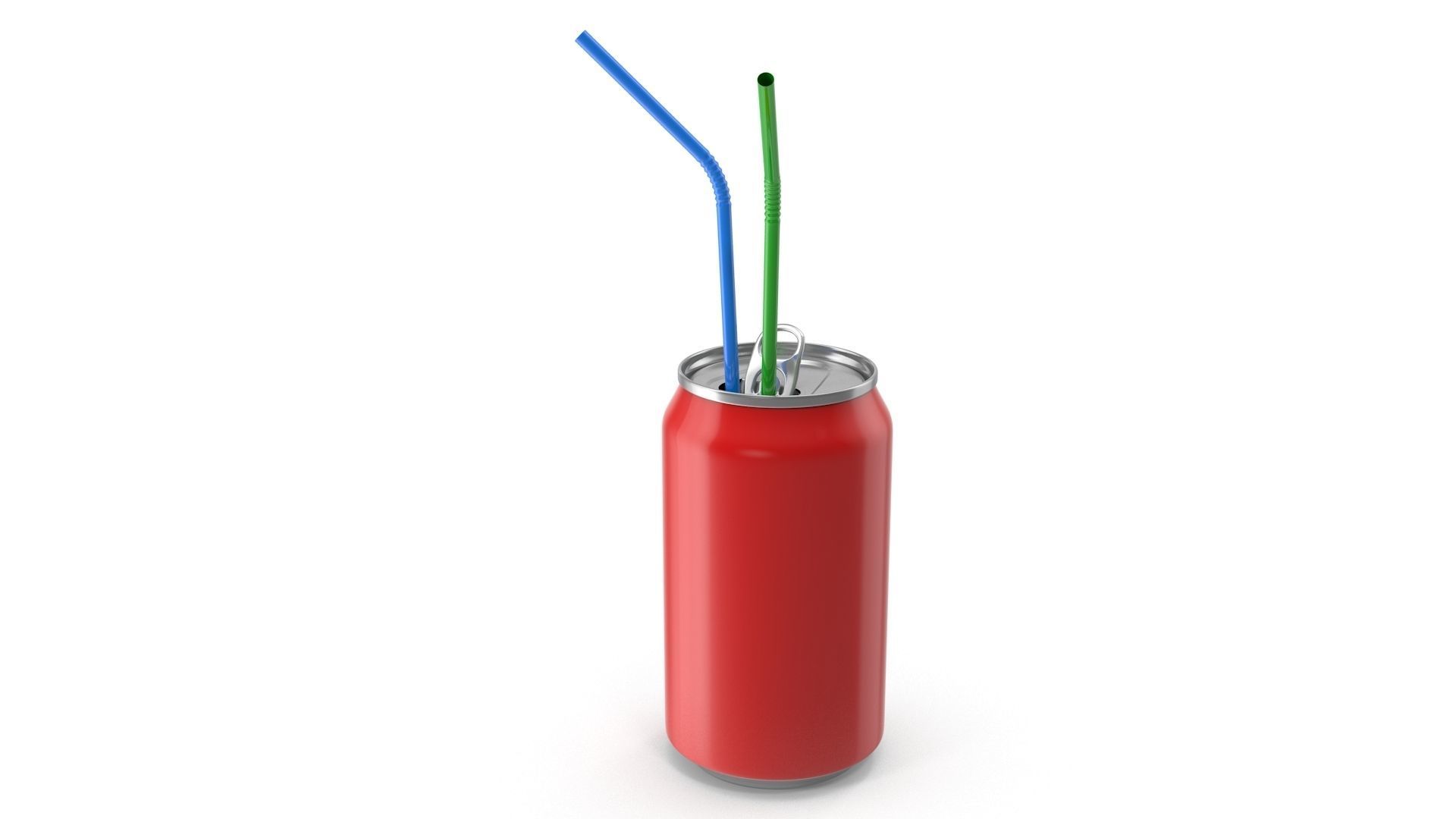 Cola Can - Open Low-poly 3D model_1